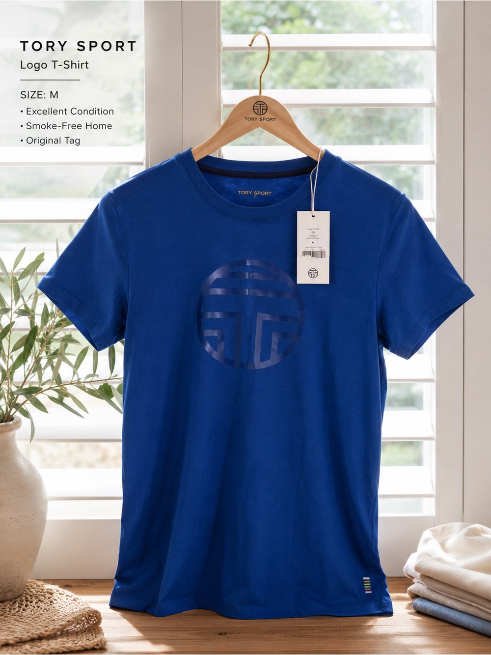 Tory Sport Men’s Cobalt Blue Logo Short-Sleeve Tee